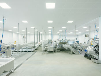 Bilde av sløyelinje inne på Primex fabrikken